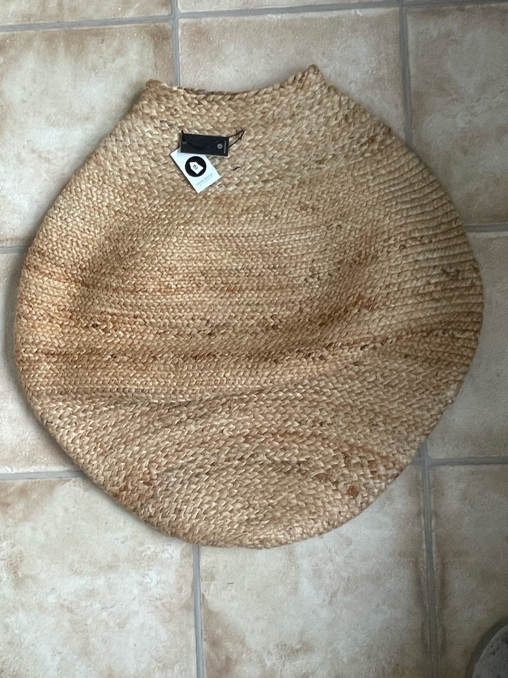 NWT House Doctor Zimba light beige natural jute basket; @40cm height